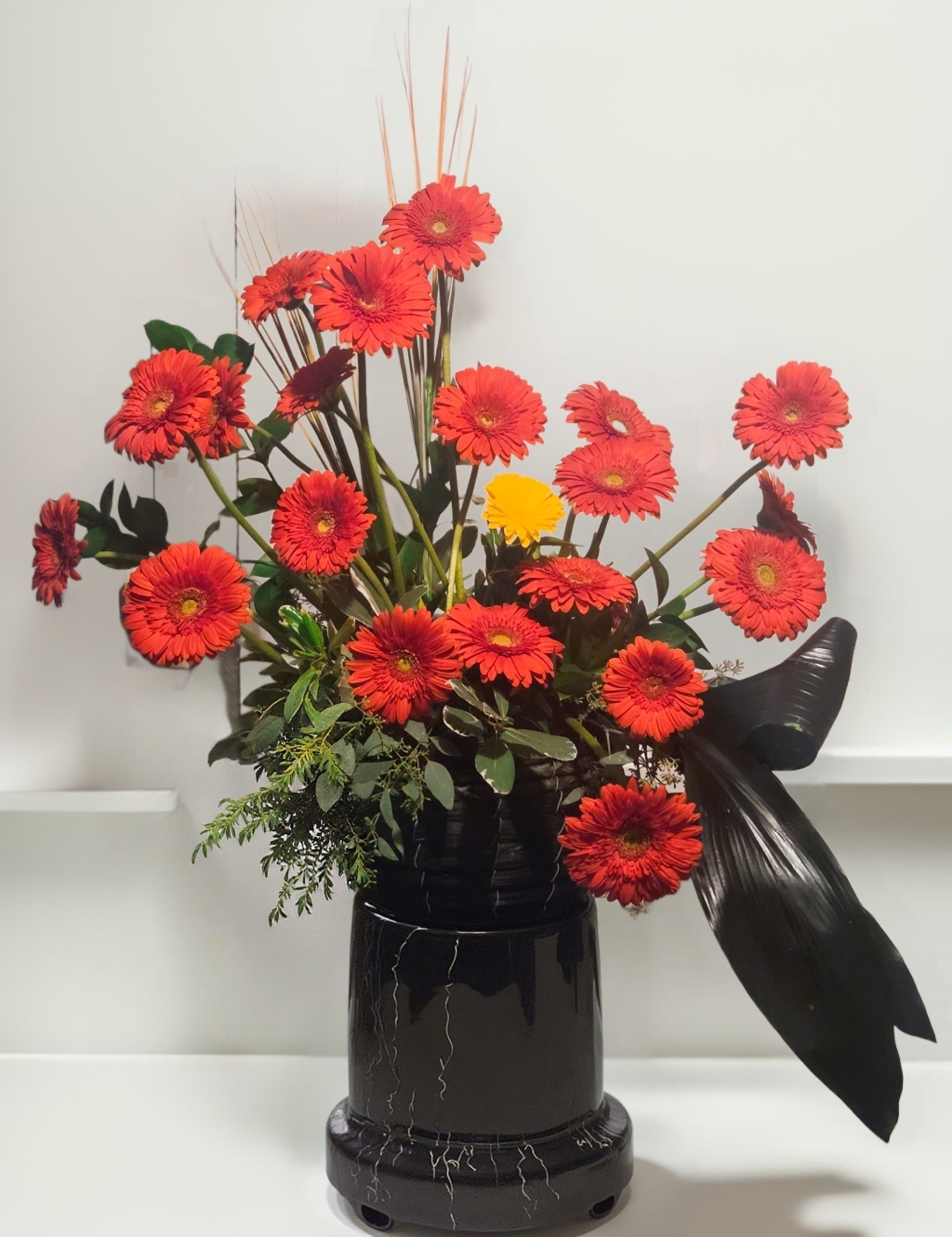 Red Gerbera Daisy Vase