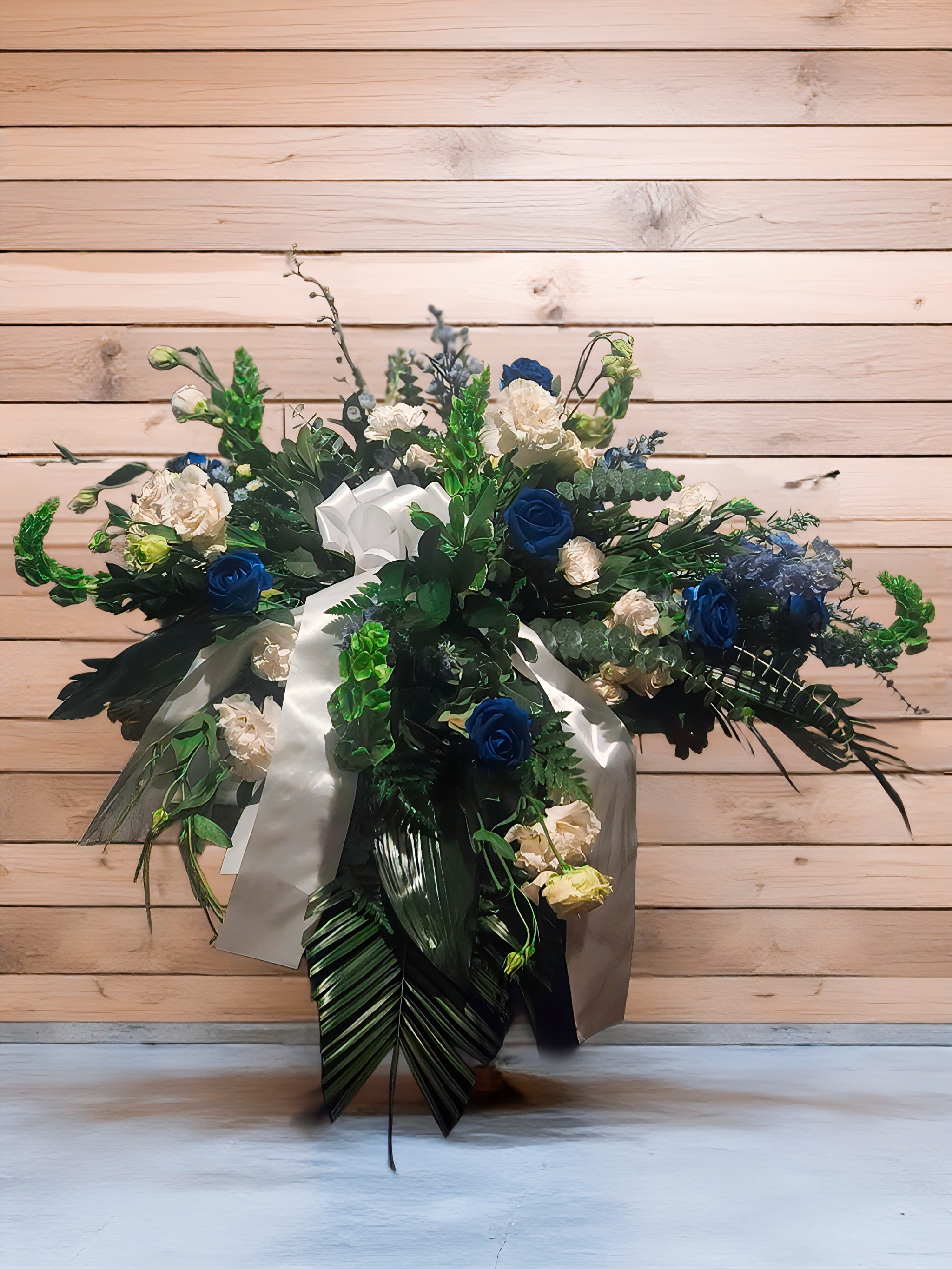 Blue & Cream Casket Spray