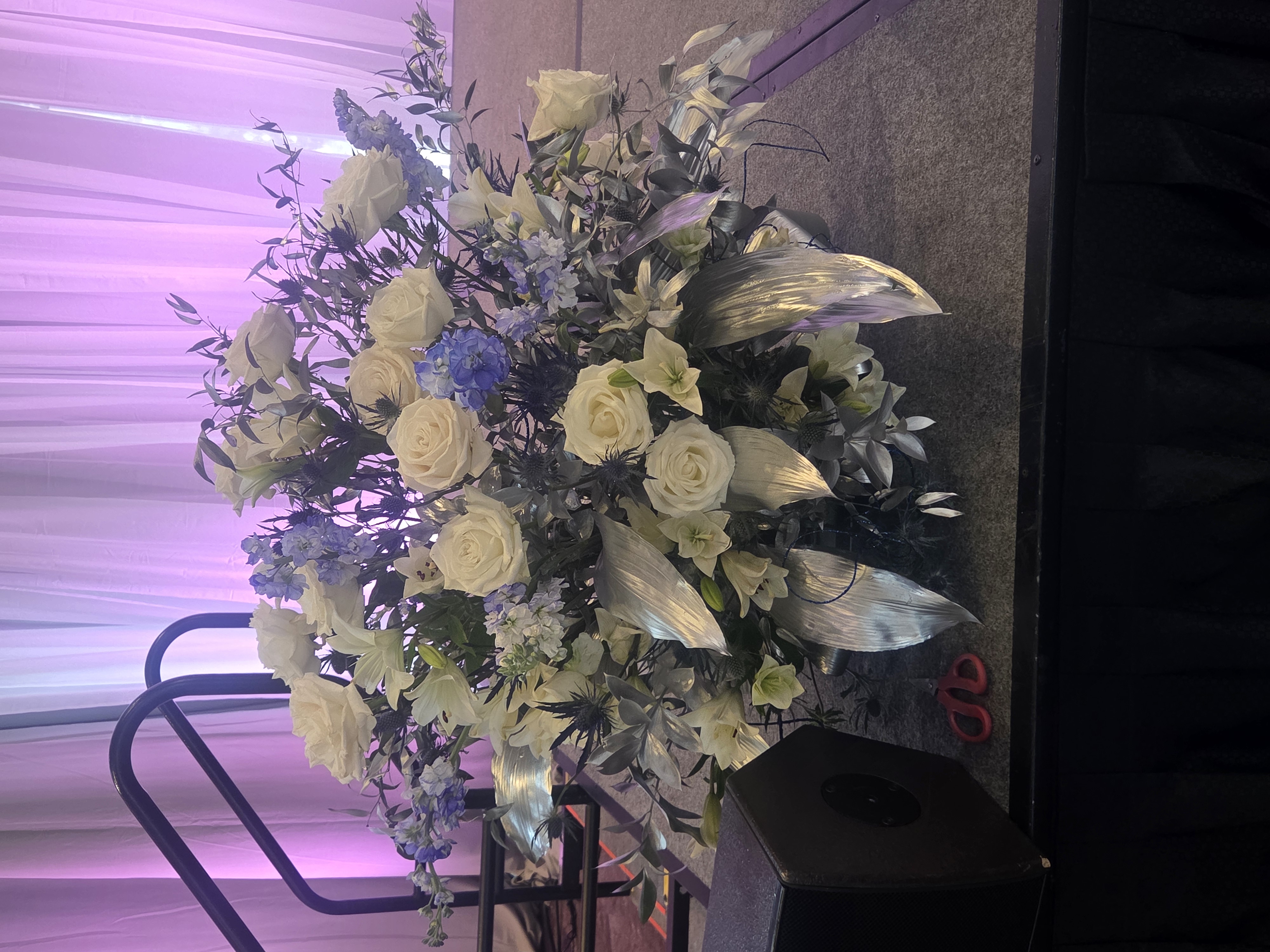 White & Lavender Altar Arrangement