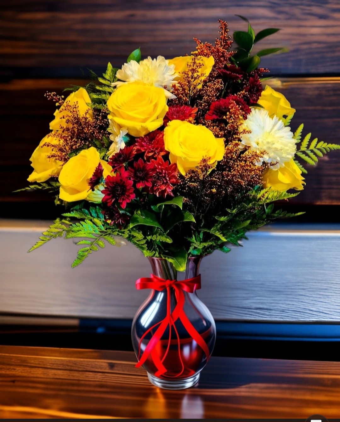 Yellow & Red Celebration Vase